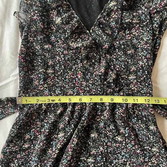 Suzy Shier Cottagecore Fairy Boho Sheer V-Neck Midi Dress - Picture 4 of 9